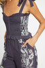 Rose Graphite Protea Paisley Jumpsuit