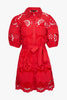 Eloise Dress in Poppy Red Eyelet Lace