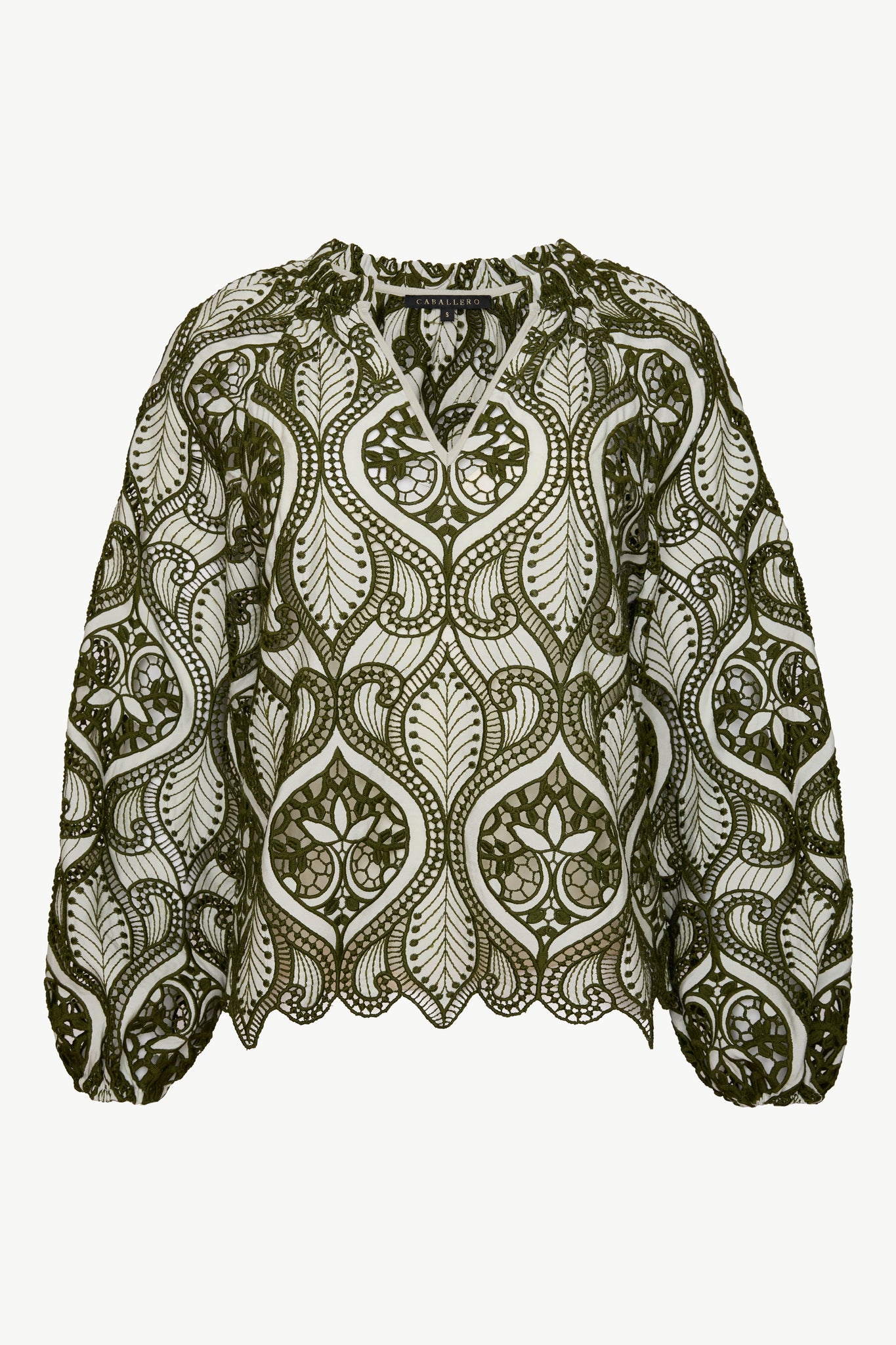 Miki Top in Loden Green Lace