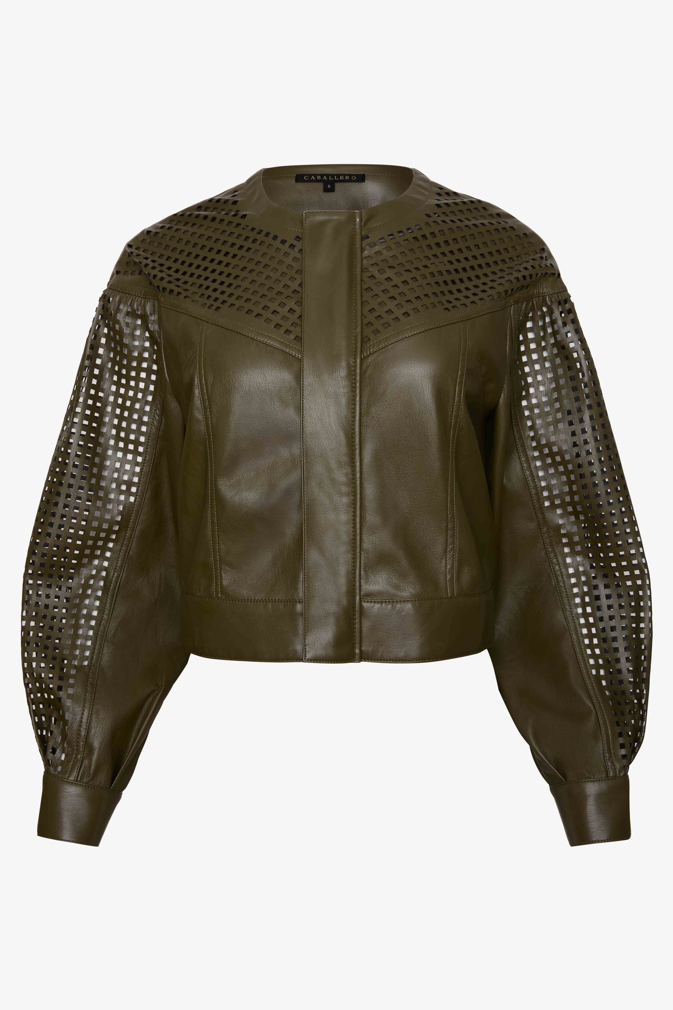 Sabrina Jacket in Loden Green Vegan Leather