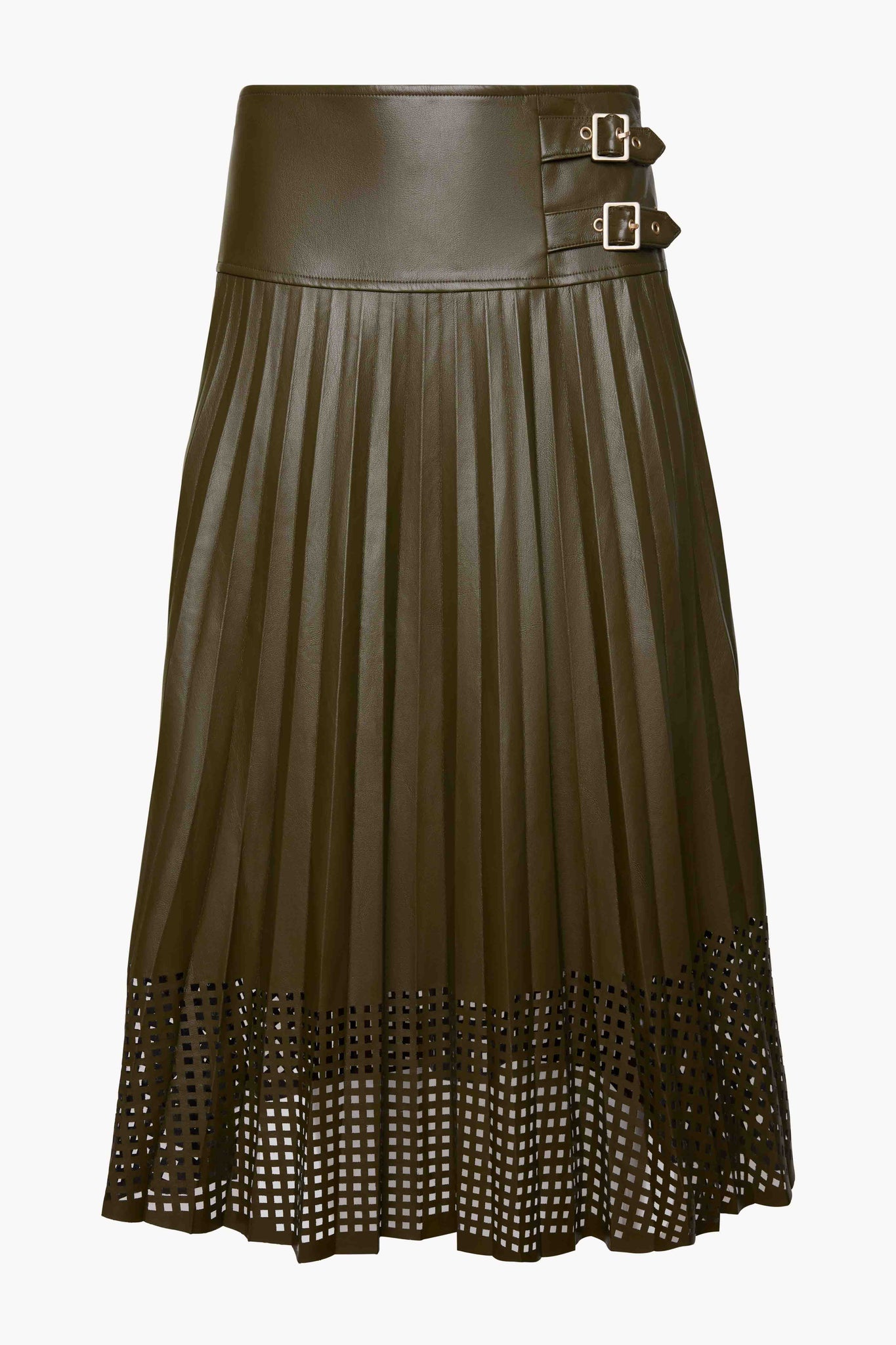 Hensley Skirt in Loden Green Vegan Leather