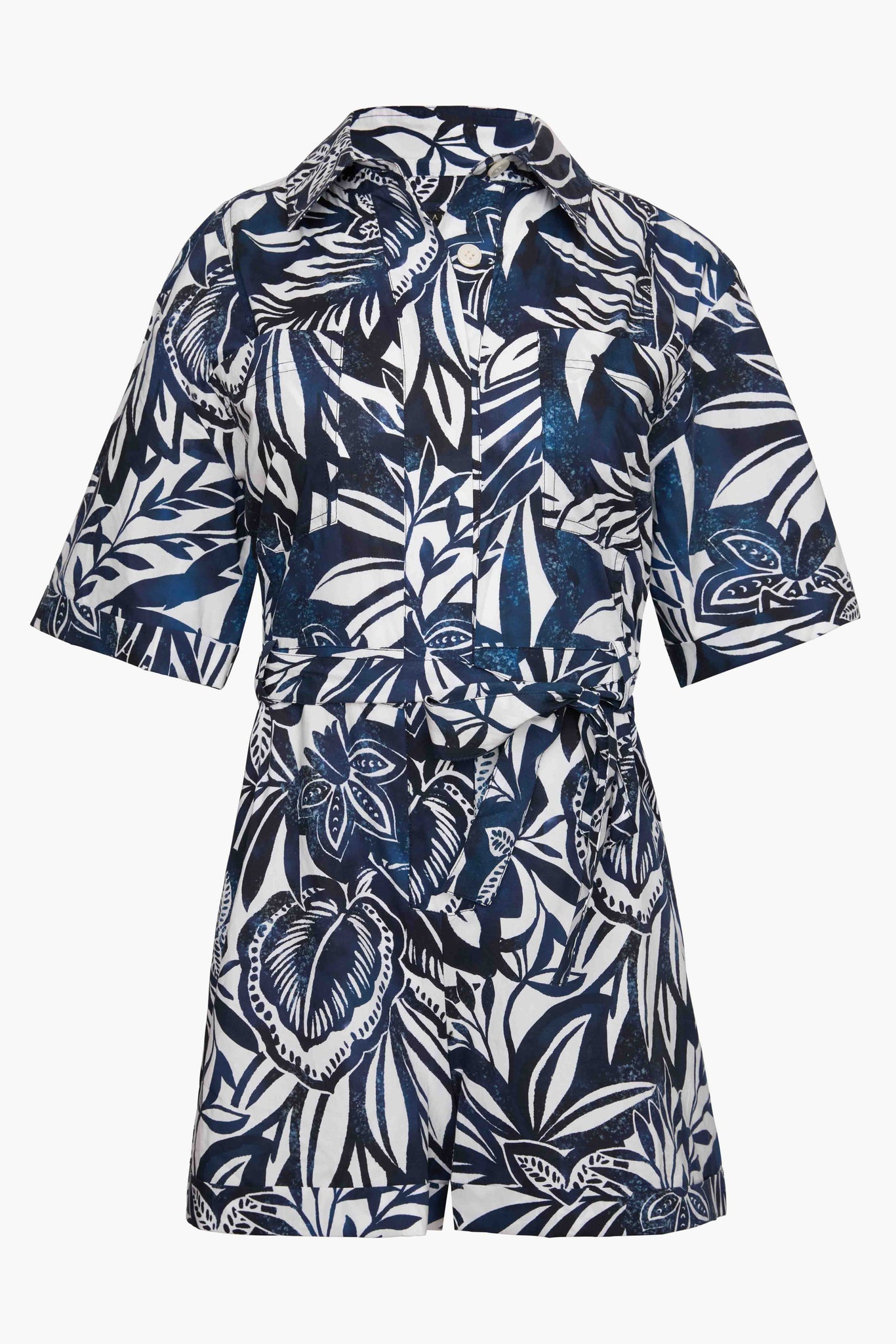 Marilyn Romper in Woodblock Palm