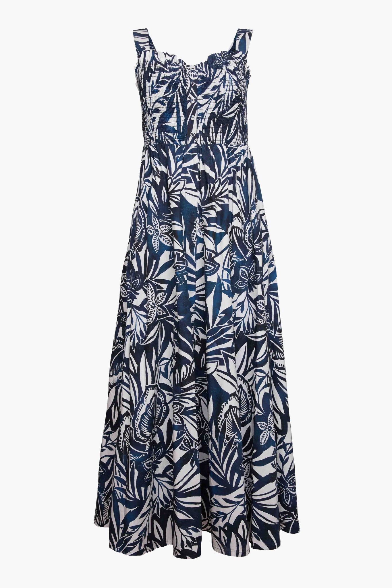 Josephine Dress in Woodblock Palm