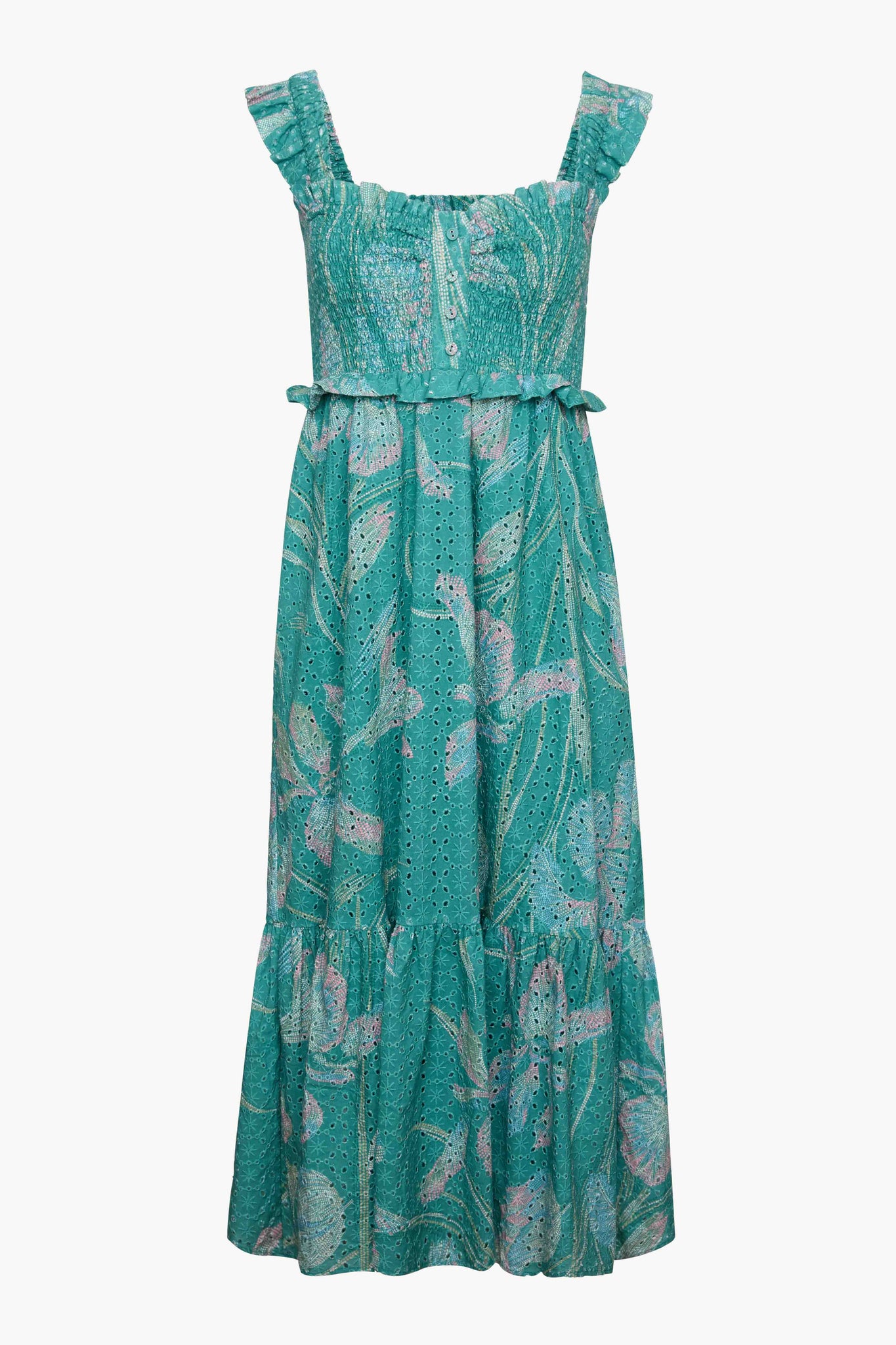 Nyx Dress in Green Ink & Bloom