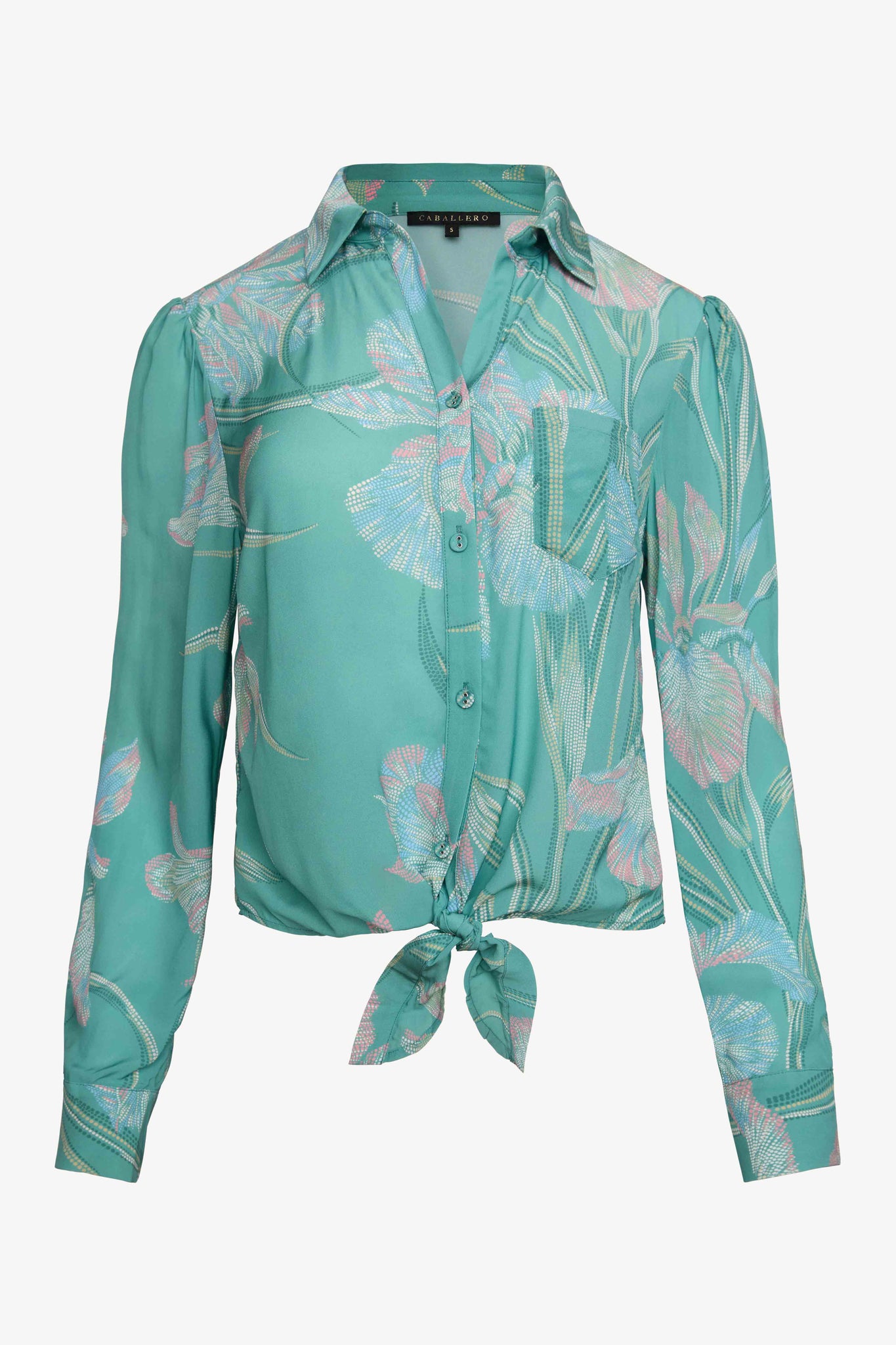 Nala Top in Green Ink & Bloom