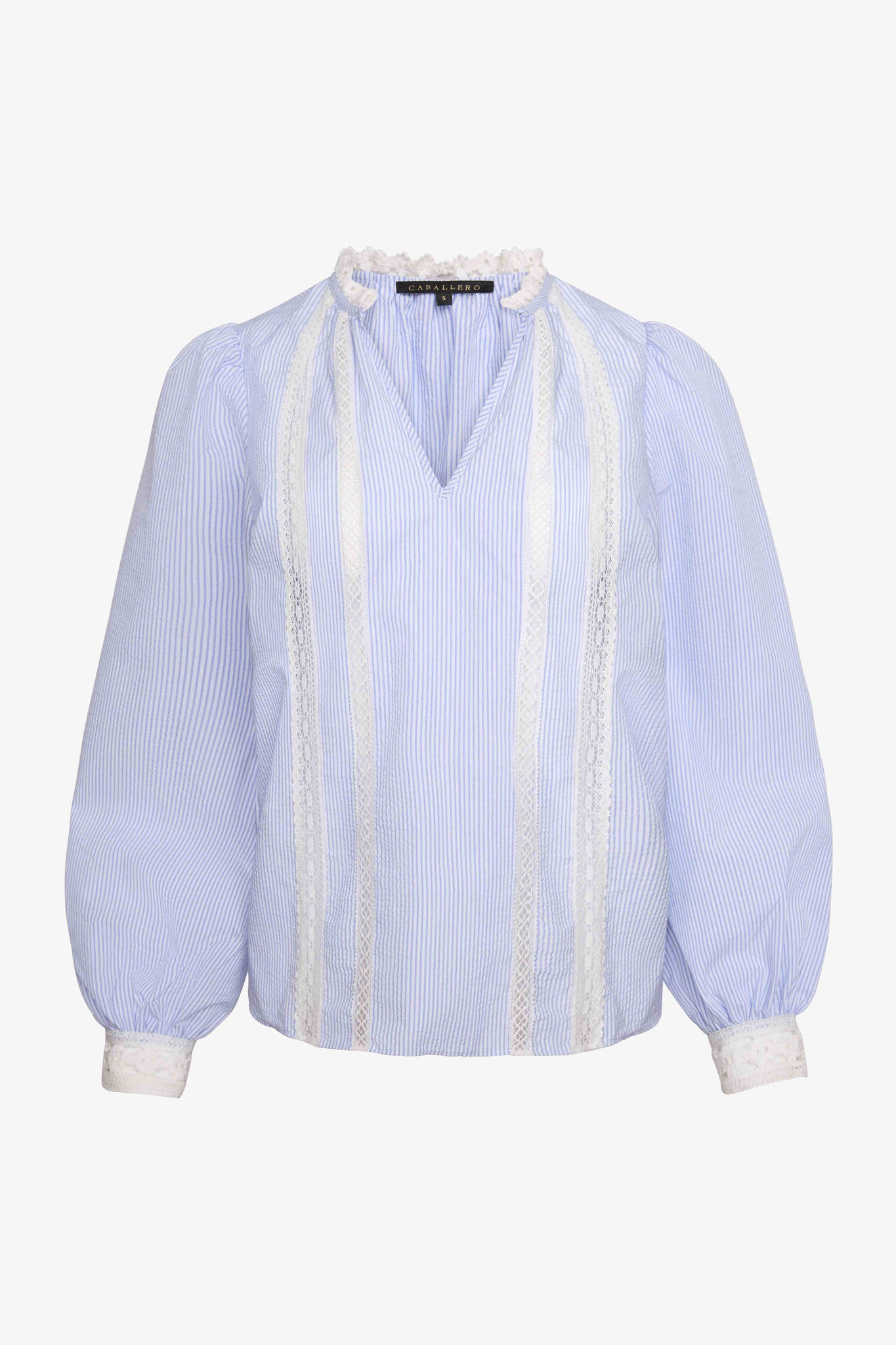 Lena Top in Blue/White Seersucker