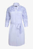Becky Dress in Blue/White Seersucker
