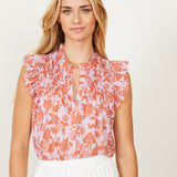 Evelyn Woodblock Floral Top