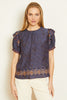Geneva Top in Indigo Batik