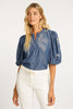 Veira Palm Chambray Top