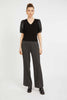 Andrea Top in Black with Vegan Leather Sleeves