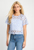 Carmen Top in Blue/White Seersucker