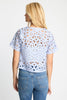 Carmen Top in Blue/White Seersucker