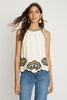 Hadley Top in White / Black Embroidery