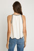Hadley Top in White / Black Embroidery
