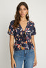 Zinnia Top in Watercolor Bloom