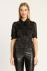 Lou Top in Black Silk Burnout