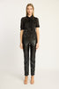 Lou Top in Black Silk Burnout