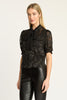 Lou Top in Black Silk Burnout
