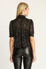 Lou Top in Black Silk Burnout