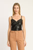 Marley Top in Black Vegan Leather