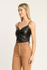 Marley Top in Black Vegan Leather
