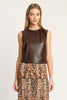 Jag Top in Chocolate Vegan Leather