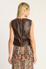 Jag Top in Chocolate Vegan Leather