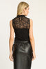 Band Top in Black Stretch Lace