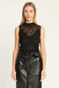 Band Top in Black Stretch Lace