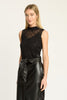 Band Top in Black Stretch Lace
