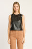 Jag Top in Black Vegan Leather