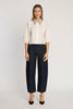 Juliette Top in White with Studded Collar