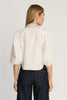 Juliette Top in White with Studded Collar