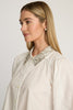 Juliette Top in White with Studded Collar