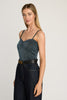 Chelsea Top in Teal Metallic Knit