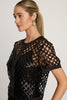 Saylor Top in Black Criss Cross
