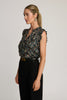 Izzy Top in Floral Burnout Lurex Chiffon