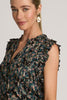 Izzy Top in Floral Burnout Lurex Chiffon