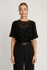 Serah Top in Black Dotted Taffeta
