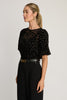 Serah Top in Black Dotted Taffeta
