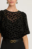 Serah Top in Black Dotted Taffeta