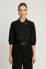 Juliette Top in Black with Studded Collar