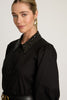 Juliette Top in Black with Studded Collar