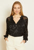 Miki Top in Black Geo Burnout