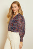 Flora Top in Kaleidoscope Leaves