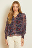 Flora Top in Kaleidoscope Leaves