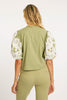 Lucia Sage Embroidery Top