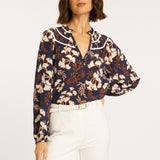 Solange Ginko Block Print Top