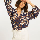 Solange Ginko Block Print Top